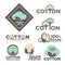 Cotton labels or logo for pure 100 percent natural cotton textile tags.