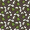 Cotton plant floral seamless pattern