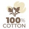 Cotton product label natural material field plant isolated icon