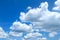 Cotton stratocumulus clouds with clear blue sky background.
