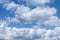 Cotton stratocumulus clouds with clear blue sky background.
