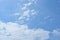 Cotton stratocumulus clouds with clear blue sky background. No focus