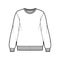 Cotton-terry oversized sweatshirt technical fashion illustration with relaxed fit, crew neckline, long sleeves jumper