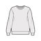 Cotton-terry oversized sweatshirt technical fashion illustration with relaxed fit, crew neckline, long sleeves jumper