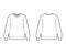 Cotton-terry oversized sweatshirt technical fashion illustration with relaxed fit, crew neckline, long sleeves jumper