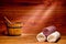 Cotton Towels in a Traditional Wood Sauna in a Spa