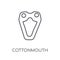 cottonmouth linear icon. Modern outline cottonmouth logo concept