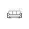 couch, furniture, sofa line illustration icon on white background