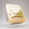 Couch icon. Golden Copyright symbol on matte gold plate