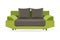 Couch with pillows. Isolated comfortable couch