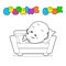 Couch potato funny coloring book vector illustration