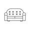 Couch simple line icon. Retro sofa. Vector symbol divan