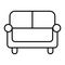 Couch thin line icon. Sofa vector illustration isolated on white. Divan outline style design, designed for web and app