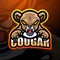 Cougar mascot esport logo design