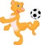Cougar (puma) cartoon with soccer ball
