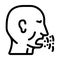 cough disease line icon vector illustration