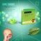 Cough Drops ads. Vector 3d Illustration with mint pills for throat.