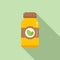 Cough drops bottle icon flat vector. Medication drop