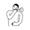 Cough icon isolated. Coughing sign. vector illustration