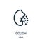 cough icon vector from virus collection. Thin line cough outline icon vector illustration