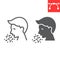 Cough line and glyph icon, coronavirus and covid-19, sneezing sign vector graphics, editable stroke linear icon, eps 10.