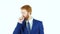 Cough, Red Hair Beard Businessman Coughing, White Background