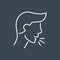 Cough related vector thin line icon.