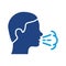 Cough Silhouette Icon. Flu, Cold or Coronavirus Symptom. Man Coughing or Sneezing. Infectious Diseases Color Icon. Cold