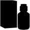 Cough syrup, liquid syrup cough medicine bottle, drug in the glass bottle detailed realistic silhouette