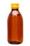 Cough syrup medical brown glass bottle.