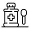 Cough syrup spoon icon, outline style