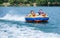 Couiple on water attractions during summer vacations