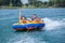 Couiple on water attractions during summer vacations