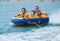 Couiple on water attractions during summer vacations