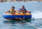 Couiple on water attractions during summer vacations