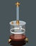 Coulomb`s Torsion Balance. Coulomb`s experiment. The torsion balance apparatus. Physics.