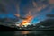 A coulorful display of the clouds at sunset