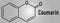 Coumarin herbal fragrant molecule. Responsible for the scent new-mown hay. Skeletal formula.