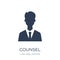 counsel icon. Trendy flat vector counsel icon on white background from law and justice collection