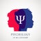 Counseling on psychotherapy and depression for disabled persons in a psychology room. Logo for the office of a psychotherapist and