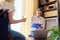 Counselor, social worker, psychologist advising a female teenager in the office