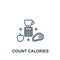 Count Calories icon. Line simple icon for templates, web design and infographics