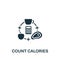 Count Calories icon. Monochrome simple icon for templates, web design and infographics