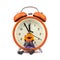 Count down to holloween festival concept. Orange alarm clock wit