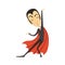 Count Dracula, dancing vampire in suit and red cape