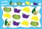 Count how many fruits. Educational game for preschool children.