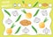 Count how many objects of vegetables. Educational game