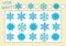 Count how many snowflakes. Educational game for kids. Vector