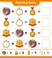 Count and match, count the number of Stopwatch, Trophy, Volleyball and match with the right numbers. Educational children game,