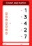 Count and match game with waker clock. worksheet for preschool kids, kids activity sheet